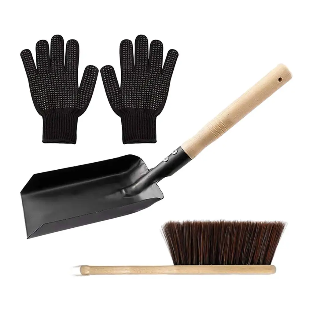 Fireplace Tools Coal Shovel and Hearth Brush Set with Silicone Gloves Wood Burner Accessories Firepit Dustpan Hearth Cleaning
Fireplace Tools Coal Shovel and Hearth Brush Set with Silicone Gloves Wood Burner Accessories Firepit Dustpan Hearth Cleaning