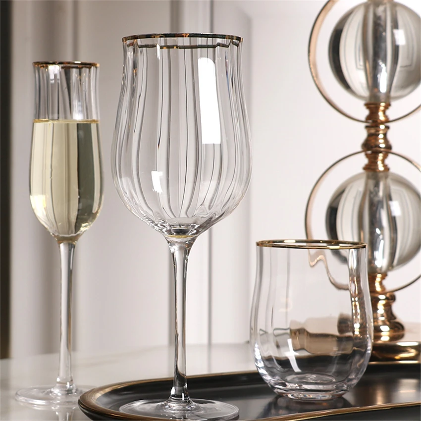 Europe Vertical stripe Crystal Glass cup Colorful Wine Glasses Gold wire Wedding Goblet Champagne Cup home decor accessories
Europe Vertical stripe Crystal Glass cup Colorful Wine Glasses Gold wire Wedding Goblet Champagne Cup home decor accessories