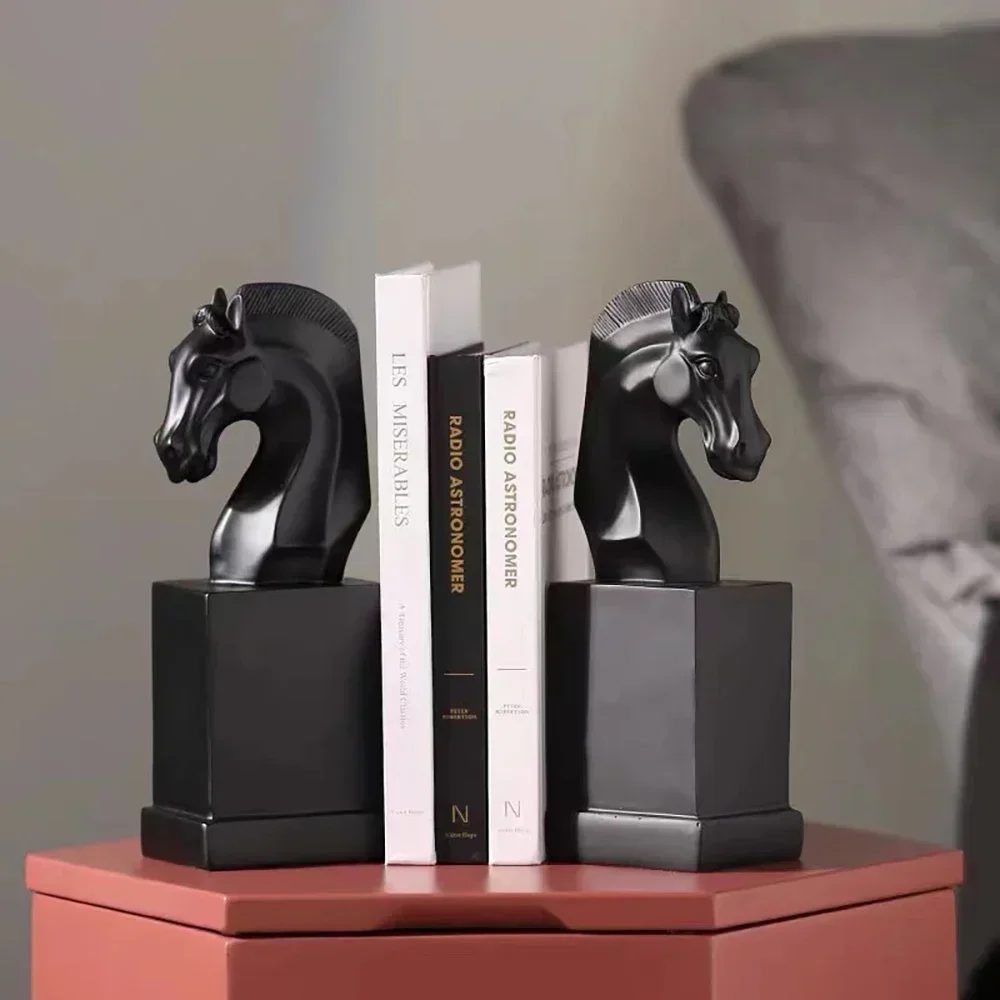 Качественная статуя конского книжного конца Мраморная как белая военной лошади
