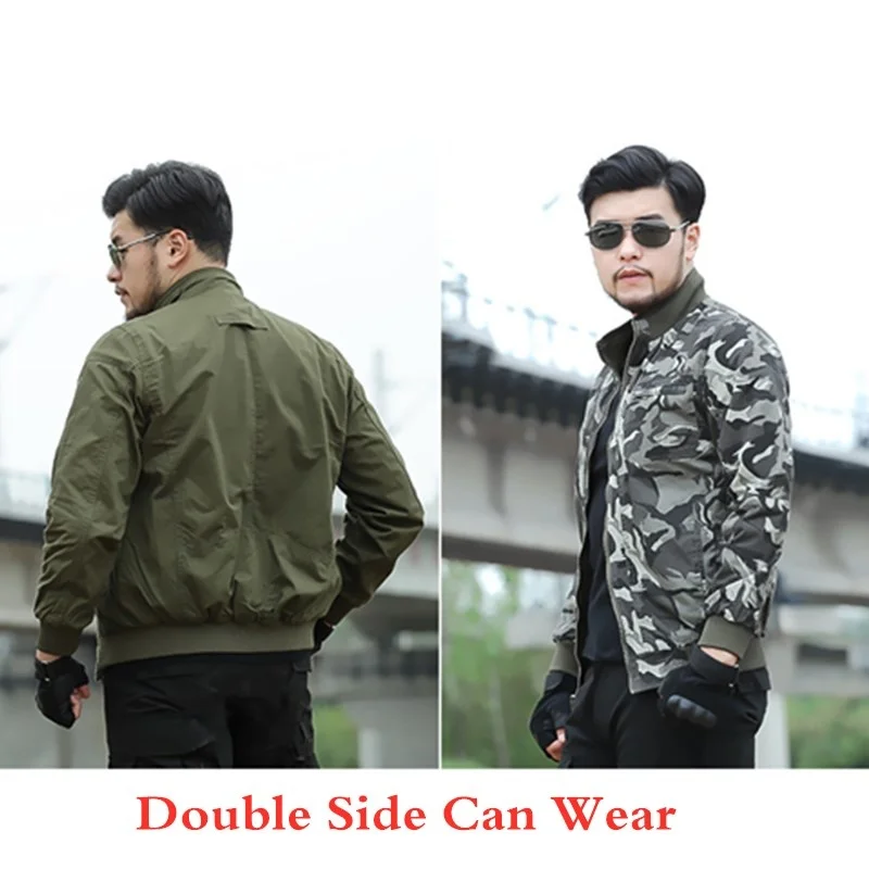 Double Side Men's Military Tactical Jacket Spring Autumn Outdoor Thick Wearproof Hiking Sports Coat Army Training Bomber Jackets
Double Side Men's Military Tactical Jacket Spring Autumn Outdoor Thick Wearproof Hiking Sports Coat Army Training Bomber Jackets