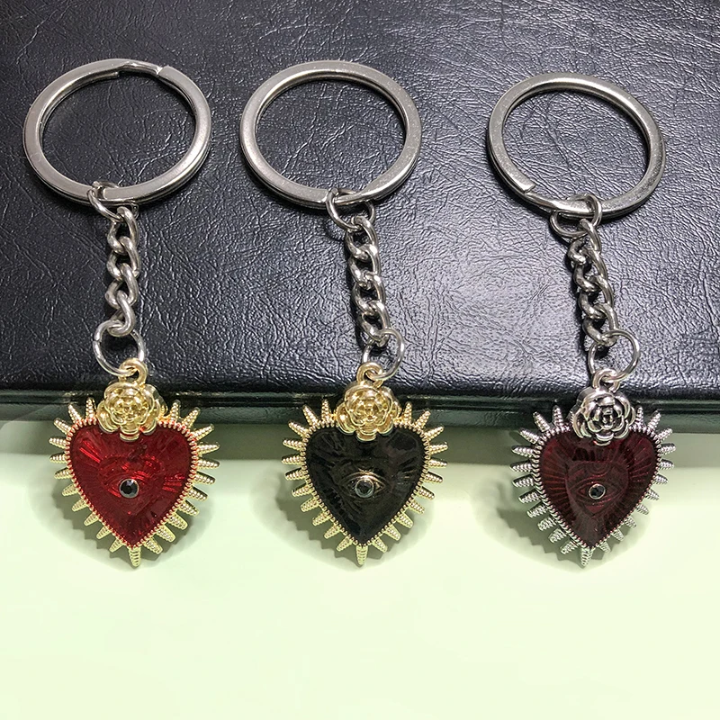 Goth Amulet Evil Eye Keychains Holder Punk Gothic Rose Flower Heart Pendant key Chains Keyring For Bag Car Key Harajuku Jewelry
Goth Amulet Evil Eye Keychains Holder Punk Gothic Rose Flower Heart Pendant key Chains Keyring For Bag Car Key Harajuku Jewelry