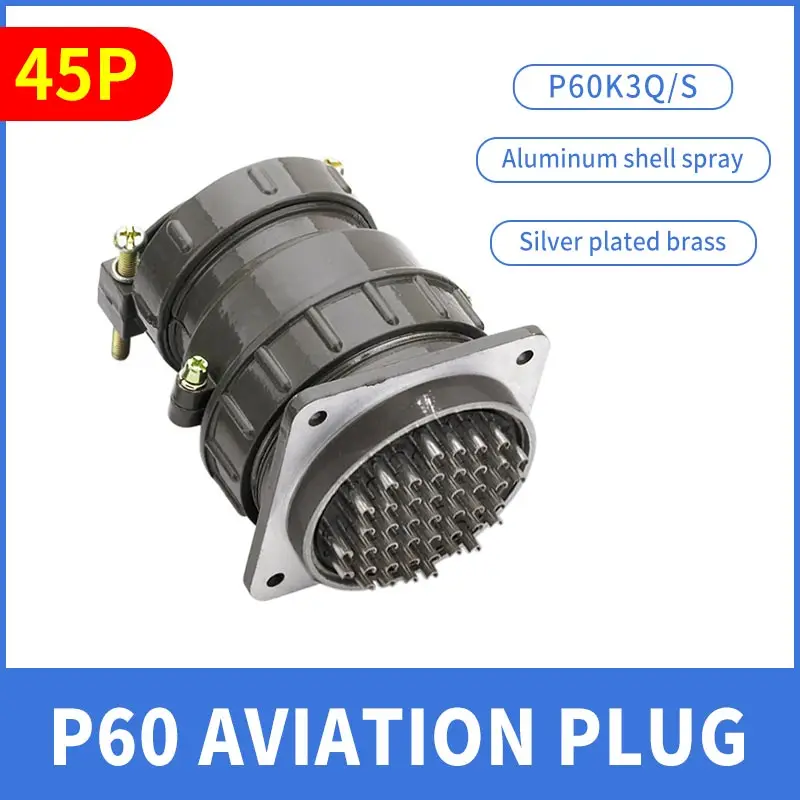 1pc P60 Aviation Plug Connector Metal 45Pin 47 Pin Circular Connector Aviation Plug Socket Hight Current Voltage Connectors
1pc P60 Aviation Plug Connector Metal 45Pin 47 Pin Circular Connector Aviation Plug Socket Hight Current Voltage Connectors