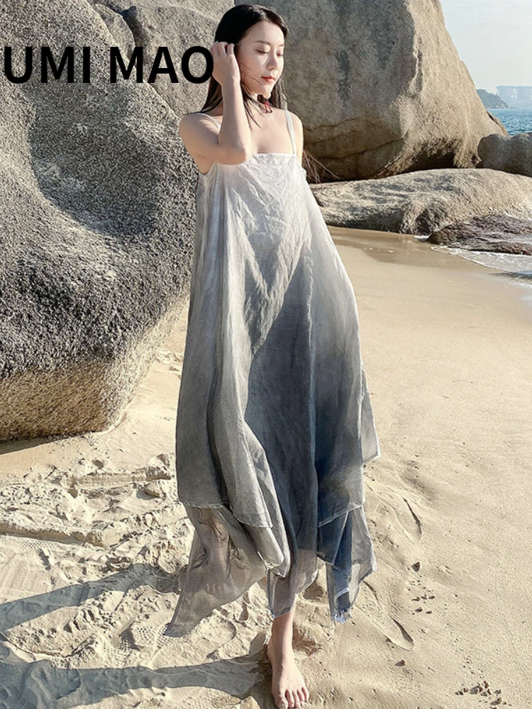UMI MAO Chinese Style Summer New Women's Clothing Spray Dyed Gradient Cotton Fairy Literary Retro Suspender Skirt Dress Y2K
UMI MAO Chinese Style Summer New Women's Clothing Spray Dyed Gradient Cotton Fairy Literary Retro Suspender Skirt Dress Y2K
