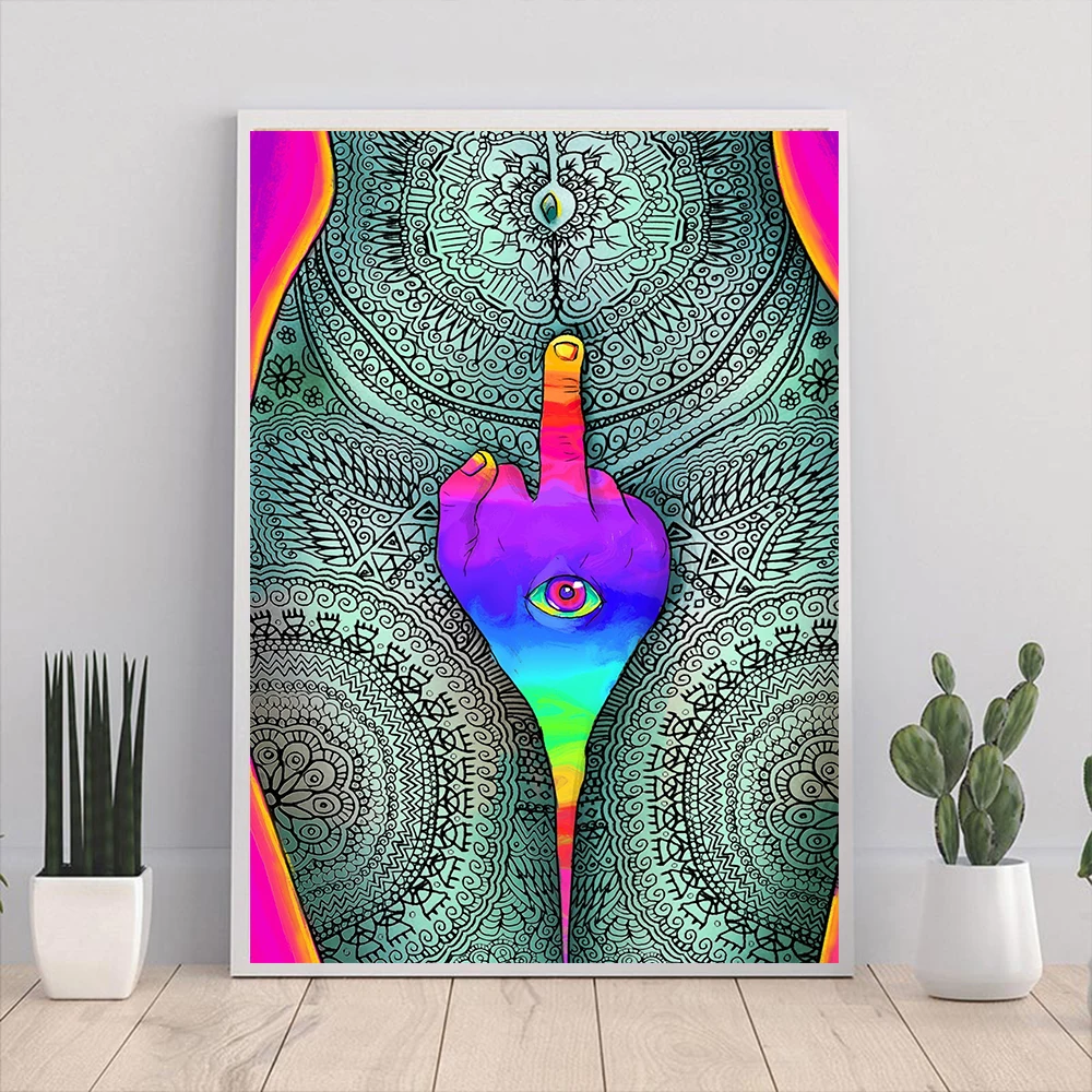 

Psychedelic Trippy Visual Abstract Sexy Body Wall Art Canvas Painting Aesthetic Posters Print Picture Bar Living Room Home Decor