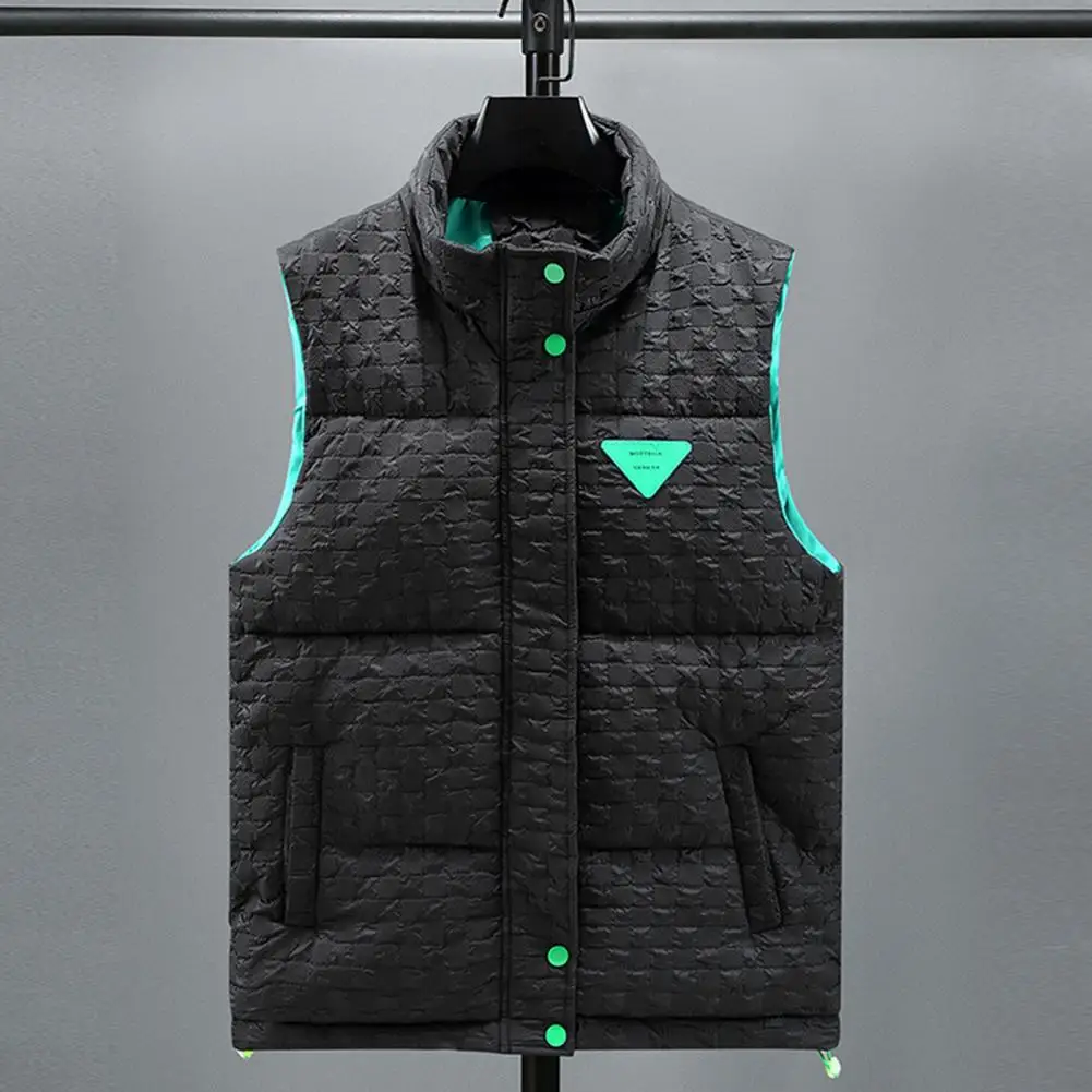 Мужской однотонный жилет в клетку, с воротником-стойкой
Мужской однотонный жилет в клетку, с воротником-стойкой