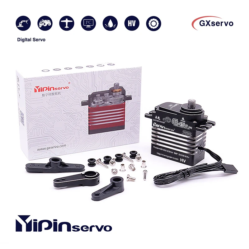 GX YINPIN G45S 45KG 180° HV IP68 Waterproof Metal Magnetic Coding Digital Servos for 1/10 RC Model Car Accessories
GX YINPIN G45S 45KG 180° HV IP68 Waterproof Metal Magnetic Coding Digital Servos for 1/10 RC Model Car Accessories