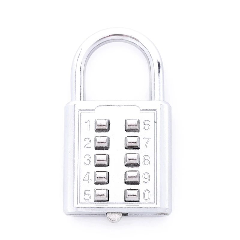 10X Anti-Theft Button Combination Padlock Digit Push Password Lock Zinc Alloy Security Lock Suitcase Luggage Coded Lock
10X Anti-Theft Button Combination Padlock Digit Push Password Lock Zinc Alloy Security Lock Suitcase Luggage Coded Lock