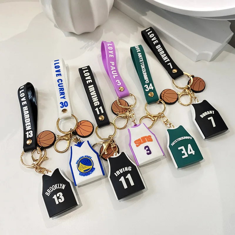 1PCS Basketball Jersey Memorial Keychain Basketball Athlete Jersey Silicone Pendant Keyring Valentine's Day Gift
1PCS Basketball Jersey Memorial Keychain Basketball Athlete Jersey Silicone Pendant Keyring Valentine's Day Gift