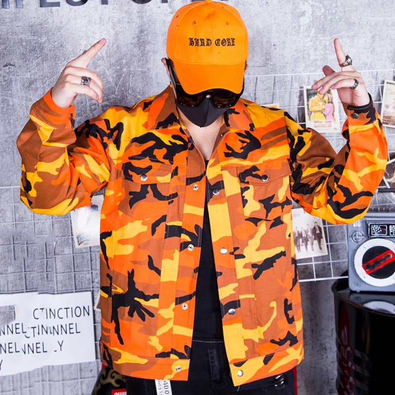 Hip Hop Dance Costumes Jazz Orange Camouflage Jacket Male Singer Rave Performance Clothing Rock Nightclub Bar DJ Men's DT1138
Hip Hop Dance Costumes Jazz Orange Camouflage Jacket Male Singer Rave Performance Clothing Rock Nightclub Bar DJ Men's DT1138