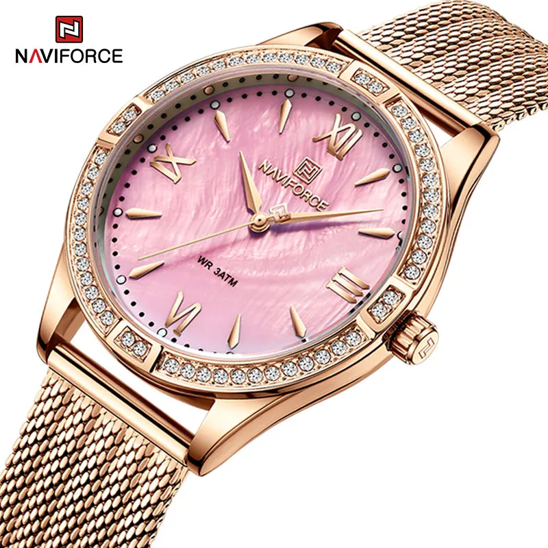 NAVIFORCE Quality Japan Quartz Movement Stainless Steel Mesh Band Wristwatches for Women Fashion Vintage Waterproof Female Clock
NAVIFORCE Quality Japan Quartz Movement Stainless Steel Mesh Band Wristwatches for Women Fashion Vintage Waterproof Female Clock