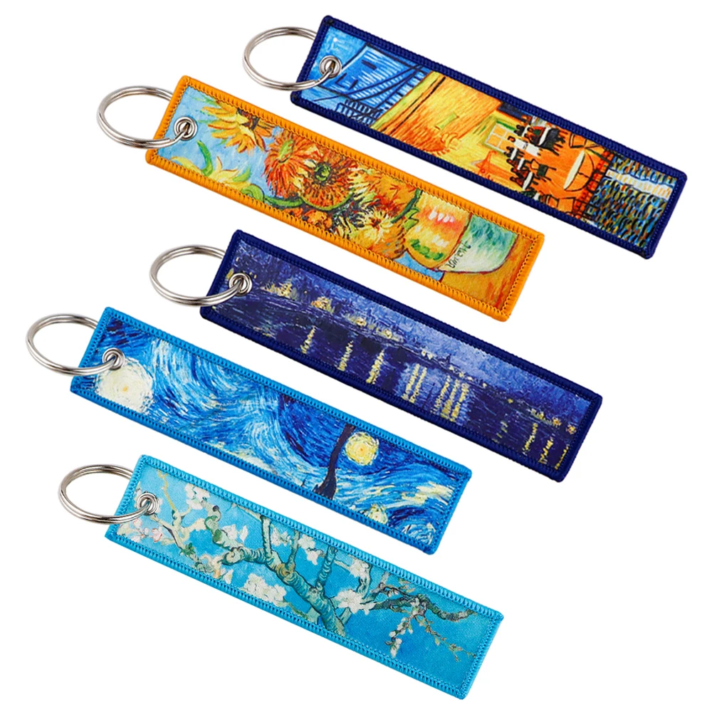 YQ1271 Oil Painting The Starry Night Key Tag Sunflowers Keychain For Women Men Almond Blossoms Car Keychain Key Ring Jewelry
YQ1271 Oil Painting The Starry Night Key Tag Sunflowers Keychain For Women Men Almond Blossoms Car Keychain Key Ring Jewelry