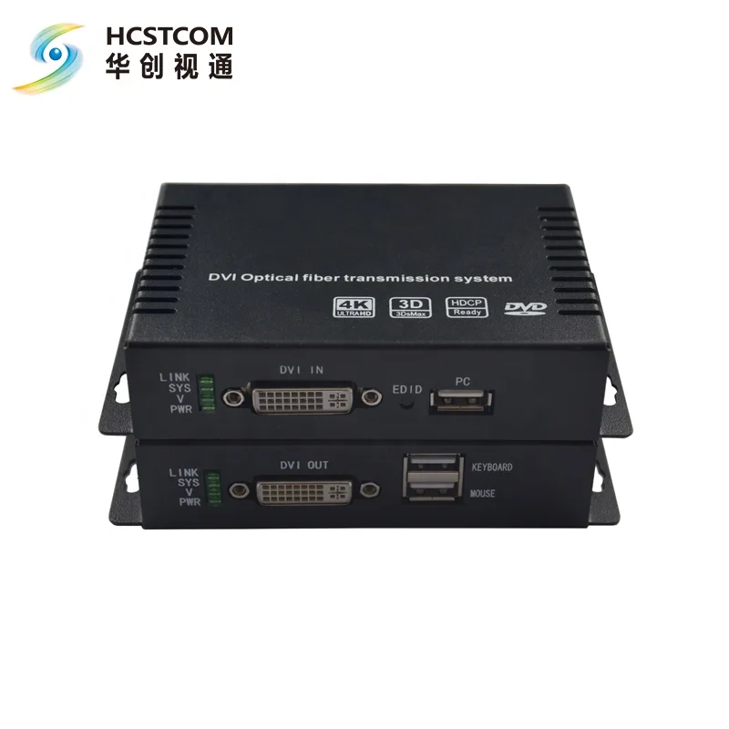 

4K DVI KVM Fiber Transceiver/Monitor Extender with RS232/USB