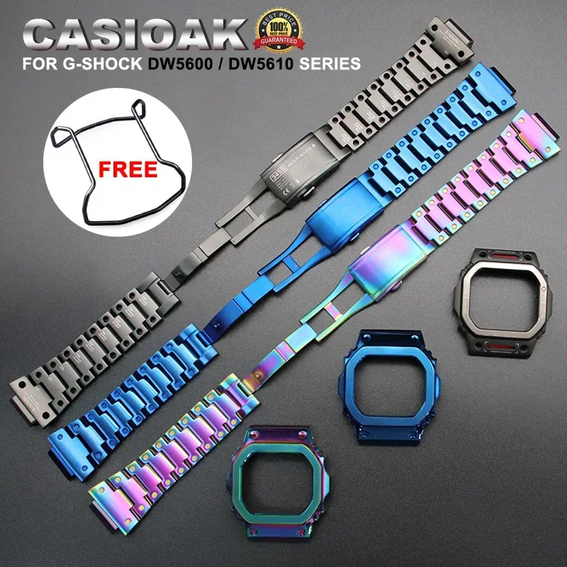 Mod Kit For Casioak DW5600 DW5610 GWM5610 Metal Bezel 5000 Case Frame Band Stainless Steel Strap Replacements with Tools
Mod Kit For Casioak DW5600 DW5610 GWM5610 Metal Bezel 5000 Case Frame Band Stainless Steel Strap Replacements with Tools