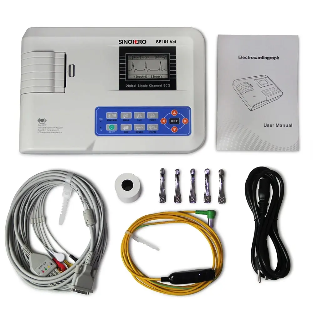 

Одноканальный цифровой электрокардиограф Sinohero SE101, ЭКГ-машина, 1-канальная 12-канальная свинцовая машина для ЭКГ с принтером и программным обеспечением для ПК