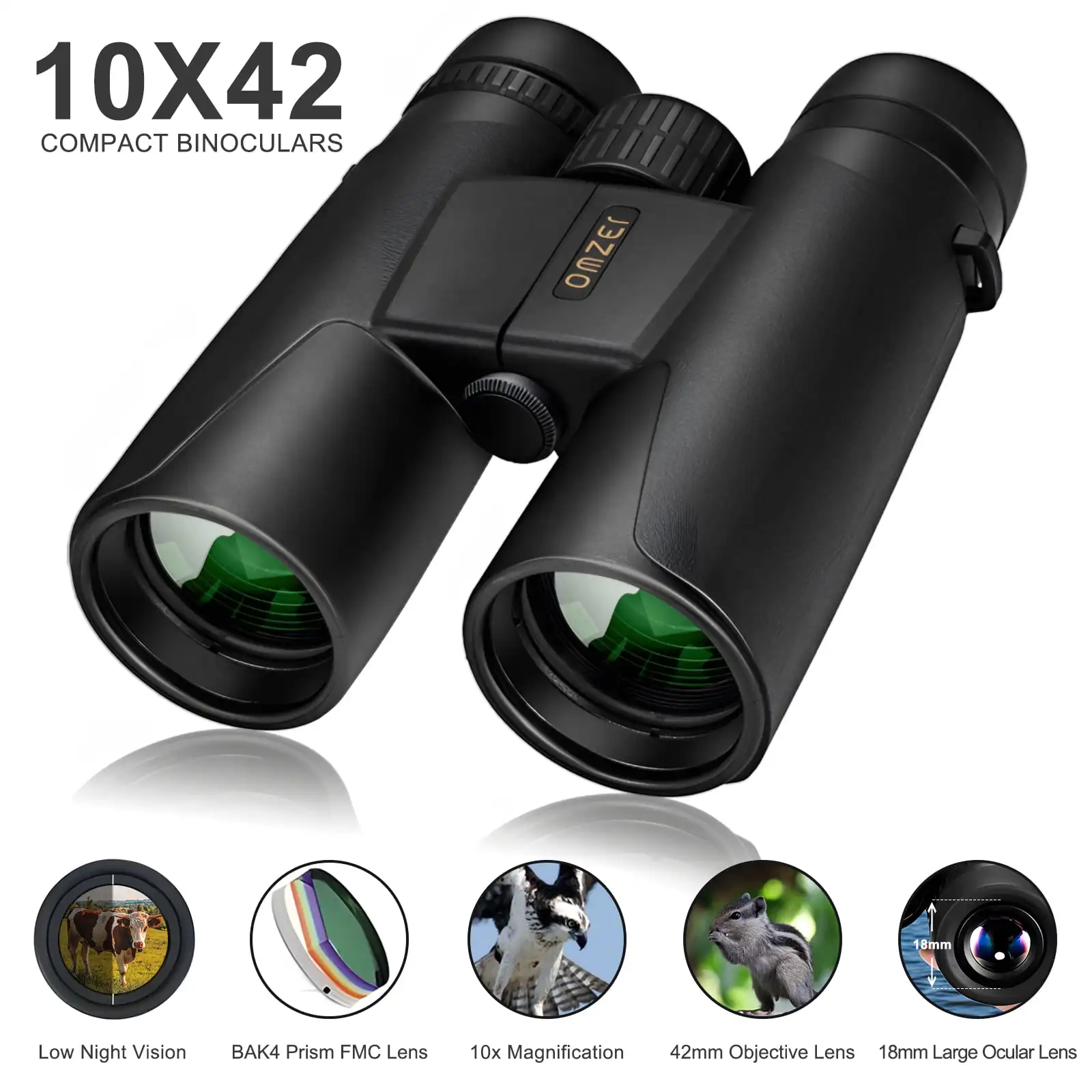 10x42 Compact Binoculars for Adults - High Powered Binocular with BAK4 Prism FMC Lens - Large Eyepiece Hunting Binocular with Cl
10x42 Compact Binoculars for Adults - High Powered Binocular with BAK4 Prism FMC Lens - Large Eyepiece Hunting Binocular with Cl