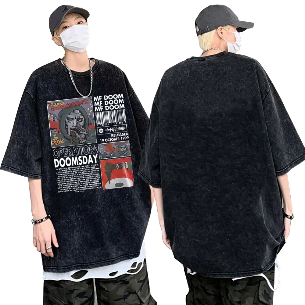 

Hot Sale Rapper Mf Doom Operation Doomsday Graphic Tshirt Men Women Wash Vintage Black T-shirts Male Hip Hop Oversized T Shirt