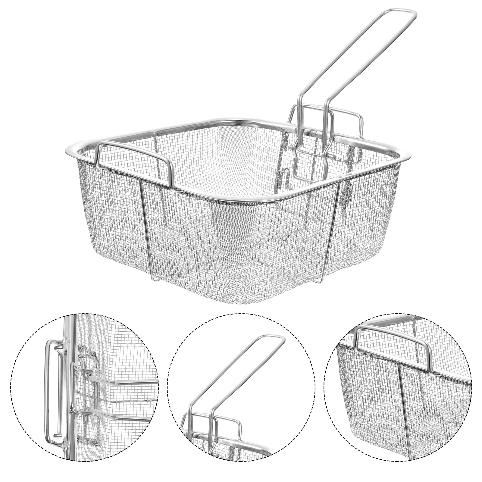Square Frying Basket Mini Fryer Multi-purpose Cooking Skimmer Tool Stainless Steel Food Fried 
Square Frying Basket Mini Fryer Multi-purpose Cooking Skimmer Tool Stainless Steel Food Fried