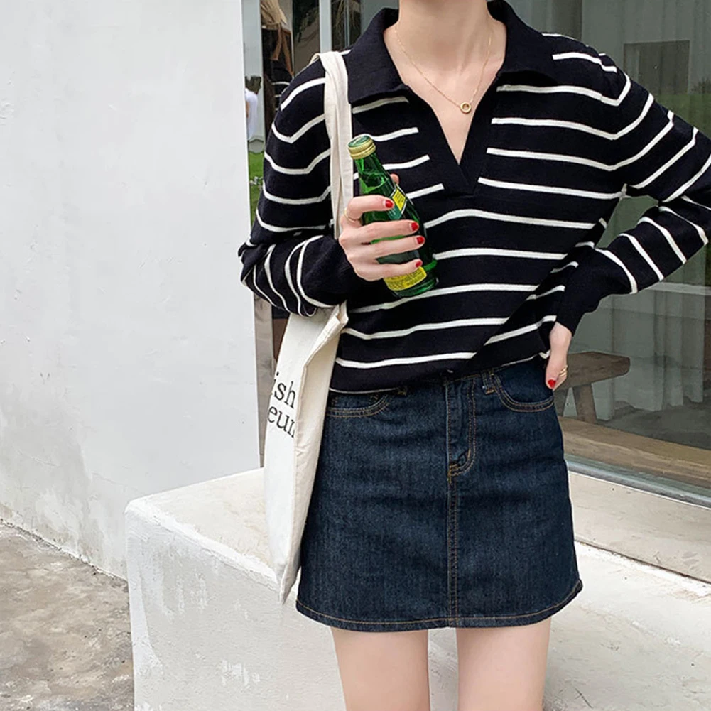 Stripe Sweater Pullover New Fashion Striped Lapel Pullover Women Sweater Fall and Winter Fashion Cotton Warm Youth Women Sweater
Stripe Sweater Pullover New Fashion Striped Lapel Pullover Women Sweater Fall and Winter Fashion Cotton Warm Youth Women Sweater
