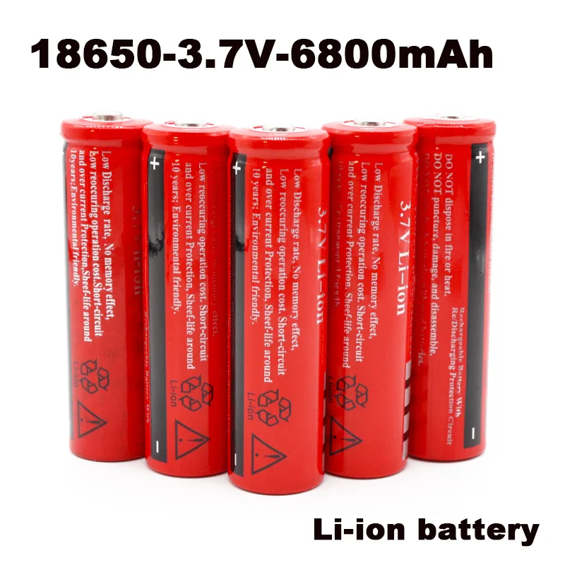 Free Shipping 100% New 18650 Battery 3.7V 6800mAh Rechargeable Lithium-ion Battery for LED Flashlight Flashlight Batteries
Free Shipping 100% New 18650 Battery 3.7V 6800mAh Rechargeable Lithium-ion Battery for LED Flashlight Flashlight Batteries