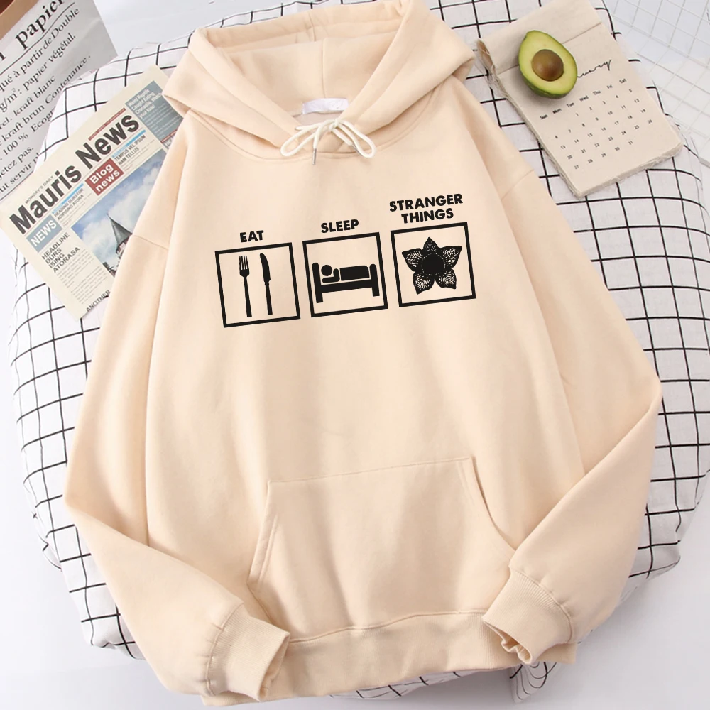 Eat Sleep Stranger Things Graphics Female Sweatshirts Harajuku Fur-Liner Hooded Fashion S-Xxl Hoodies Vintage Quality Tops Woman
Eat Sleep Stranger Things Graphics Female Sweatshirts Harajuku Fur-Liner Hooded Fashion S-Xxl Hoodies Vintage Quality Tops Woman