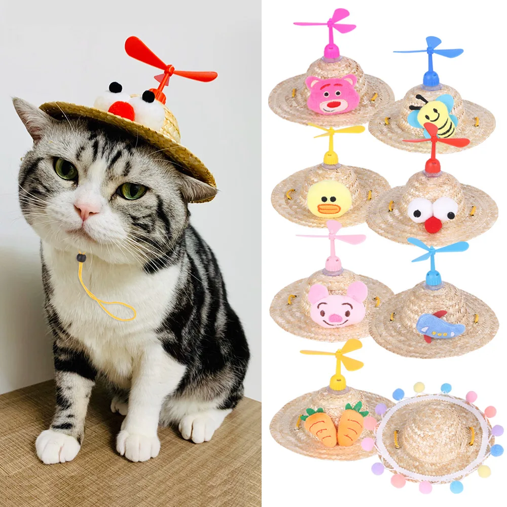 Pet straw hat pet hat headdress cat dog decoration puppy bamboo dragonfly pet accessories
Pet straw hat pet hat headdress cat dog decoration puppy bamboo dragonfly pet accessories