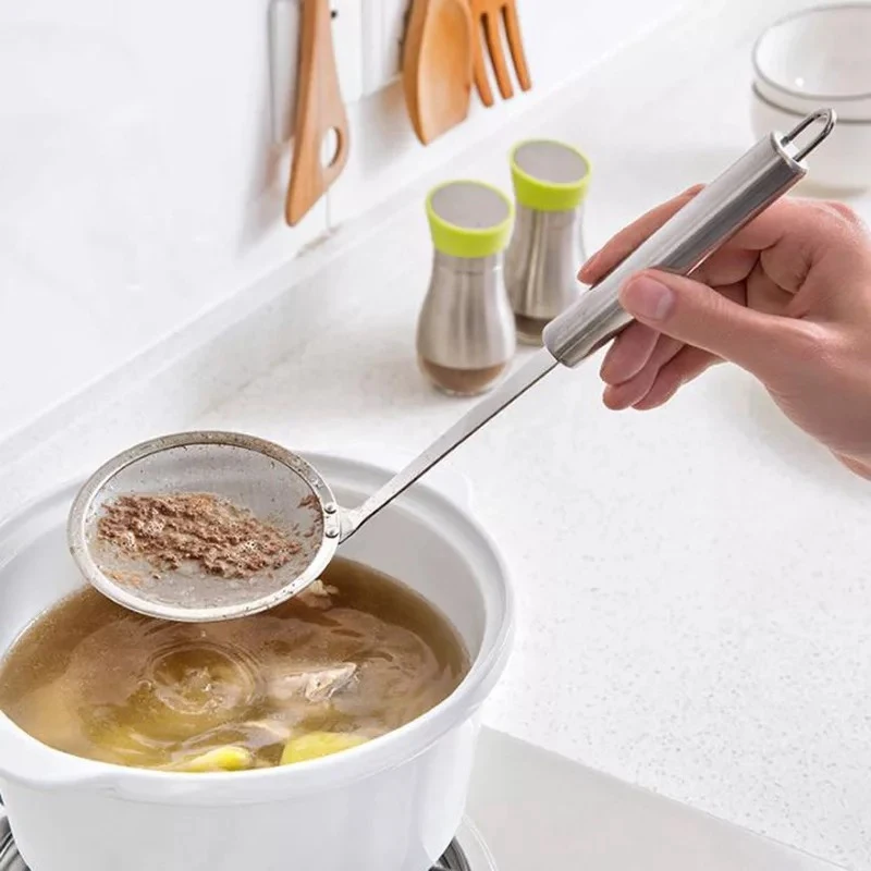 Kitchen Filter Colander Fine Mesh Filter Oil Residue Long Handle Stainless Steel Juice Soybean Milk Oil Mesh Sieve Kitchen Tools
Kitchen Filter Colander Fine Mesh Filter Oil Residue Long Handle Stainless Steel Juice Soybean Milk Oil Mesh Sieve Kitchen Tools