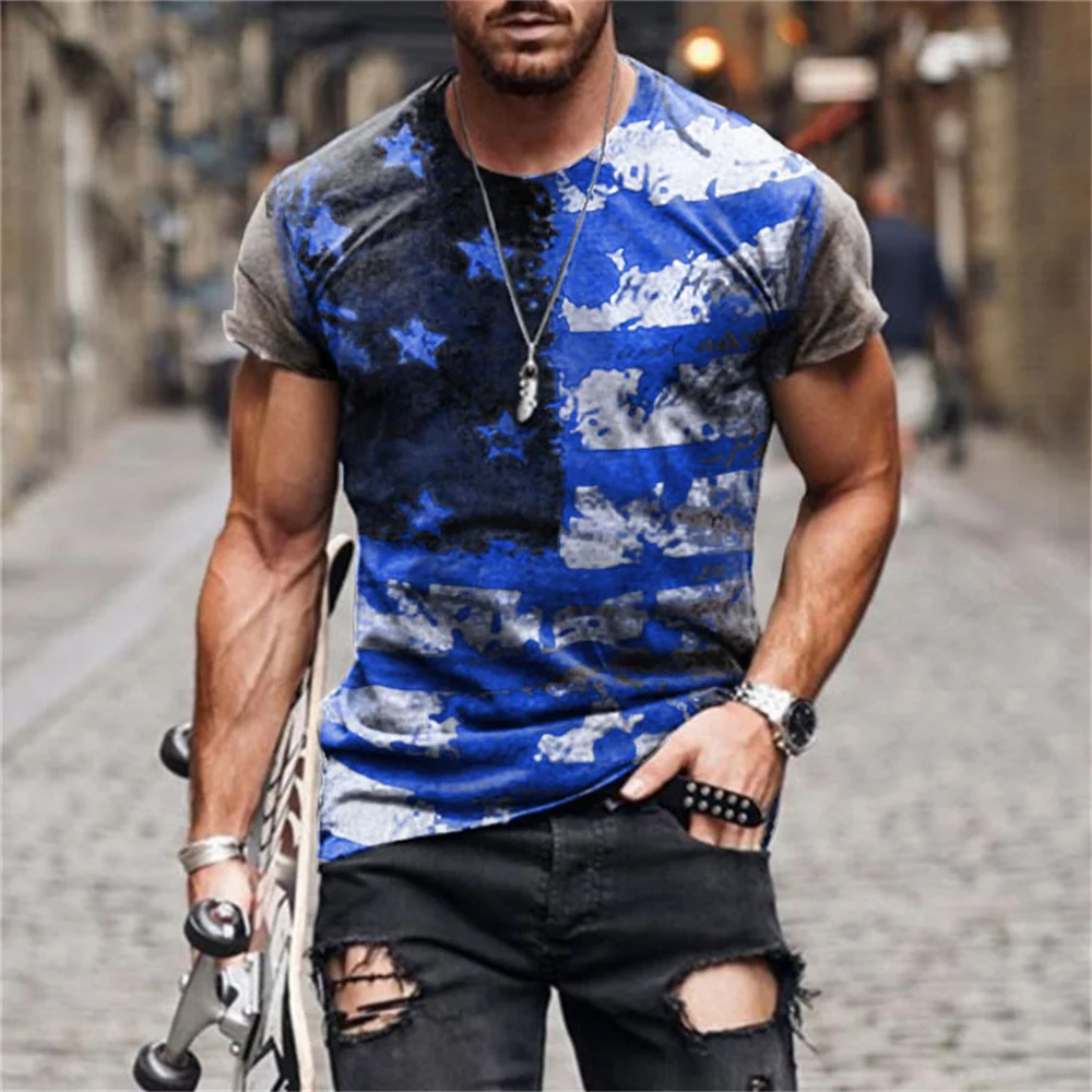 Street Trend Unisex 3d Short Sleeve Fun Star Flag Print Retro Round Neck Pullover Men's T-shirt Plus Size 6xl
Street Trend Unisex 3d Short Sleeve Fun Star Flag Print Retro Round Neck Pullover Men's T-shirt Plus Size 6xl