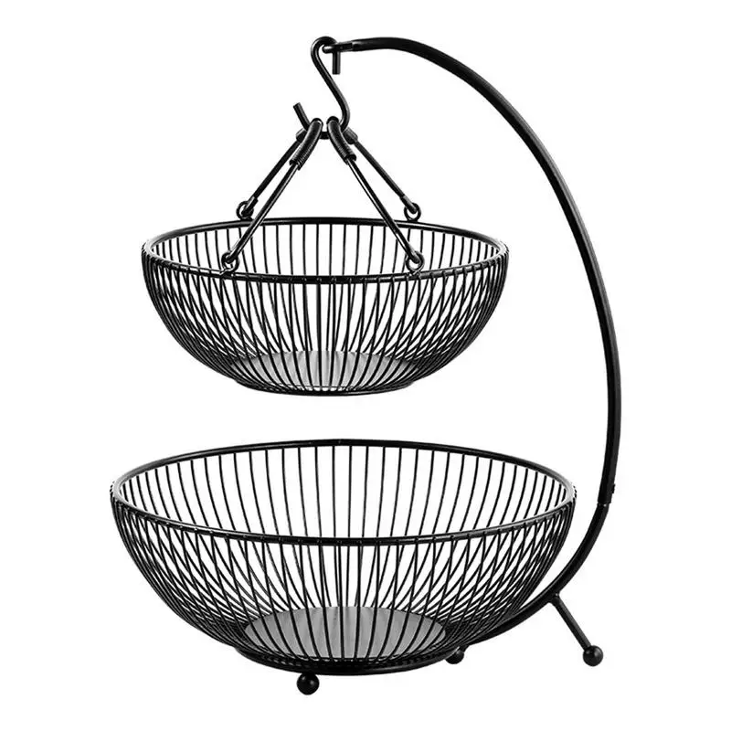Double Layer Fruit Basket Fruit Storage Countertop Handheld Metal Vegetable Basket Detachable With Banana Hanger Large Capacity
Double Layer Fruit Basket Fruit Storage Countertop Handheld Metal Vegetable Basket Detachable With Banana Hanger Large Capacity