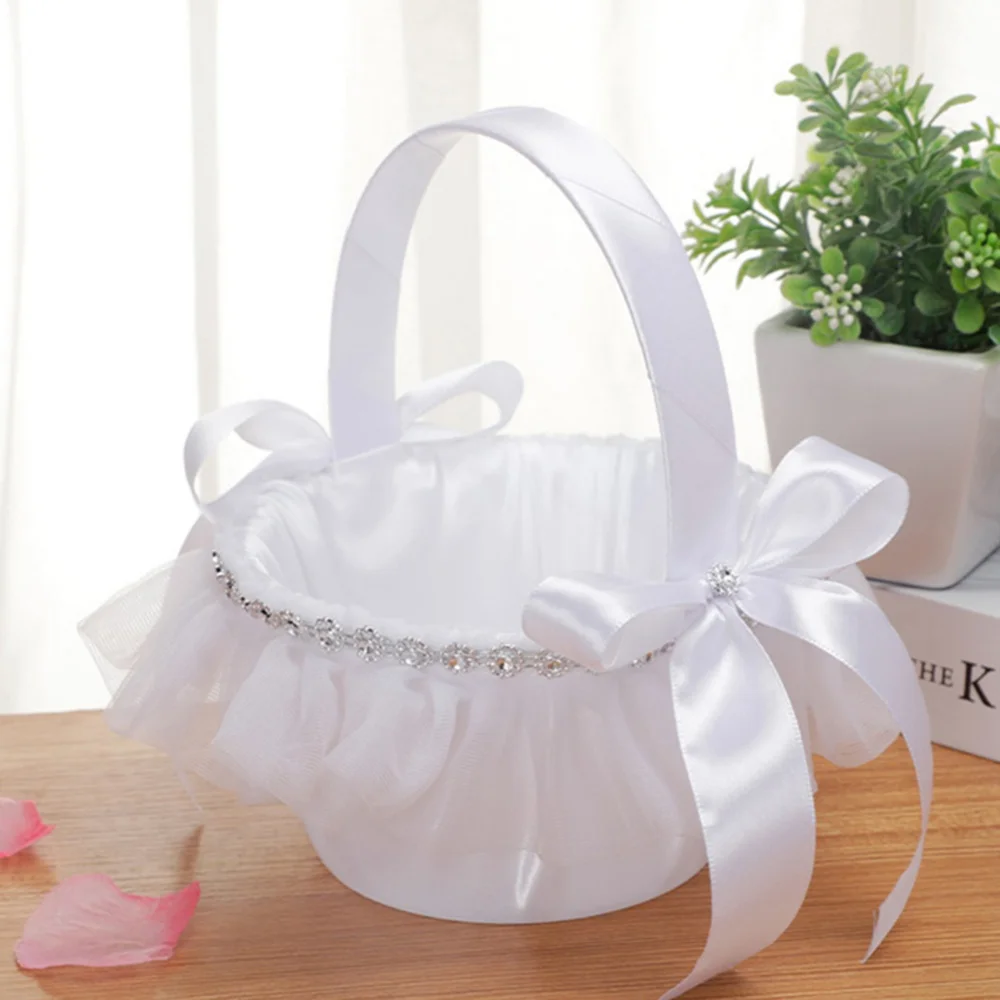 Wedding Flower Girl Basket White Fairy Lace Hand-Held Basket Bridal Flower Basket Bridesmaid Children Portable Flower Decoration
Wedding Flower Girl Basket White Fairy Lace Hand-Held Basket Bridal Flower Basket Bridesmaid Children Portable Flower Decoration