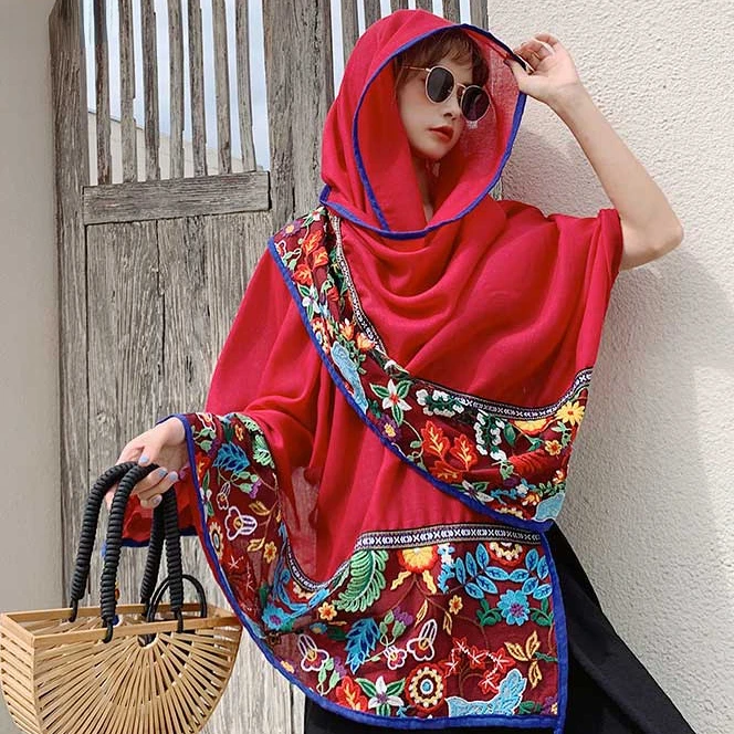 Fashion Flower Embroidery Scarf for Women 95x180cm Cotton Foulard Bandana Lrage Shawl Lady Neckerchief Beach Sunscreen Bufanda
Fashion Flower Embroidery Scarf for Women 95x180cm Cotton Foulard Bandana Lrage Shawl Lady Neckerchief Beach Sunscreen Bufanda