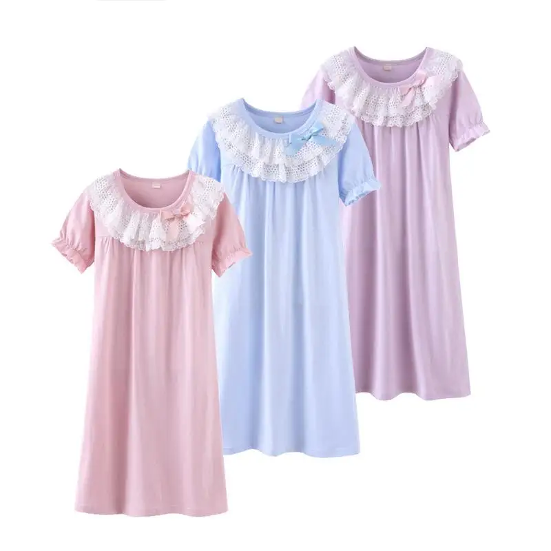 Girls' Nightdress Cotton Short Sleeve Baby Girls Nightgown Summer Lace Girls Nightwear Dress Cute Girls' Pajamas Sleeping Dress
Girls' Nightdress Cotton Short Sleeve Baby Girls Nightgown Summer Lace Girls Nightwear Dress Cute Girls' Pajamas Sleeping Dress