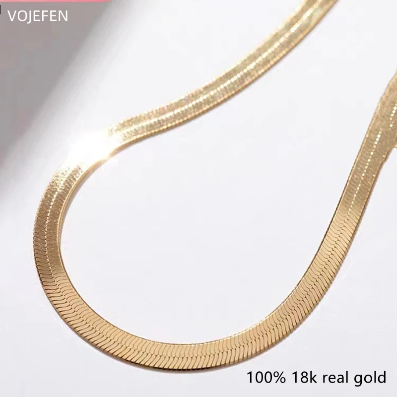 VOJEFEN 14K Gold Snake Necklaces Original AU585 Pure Gold Snake Chains Luxury New Chocker Fine Jewelry For Ladies High Quality
VOJEFEN 14K Gold Snake Necklaces Original AU585 Pure Gold Snake Chains Luxury New Chocker Fine Jewelry For Ladies High Quality