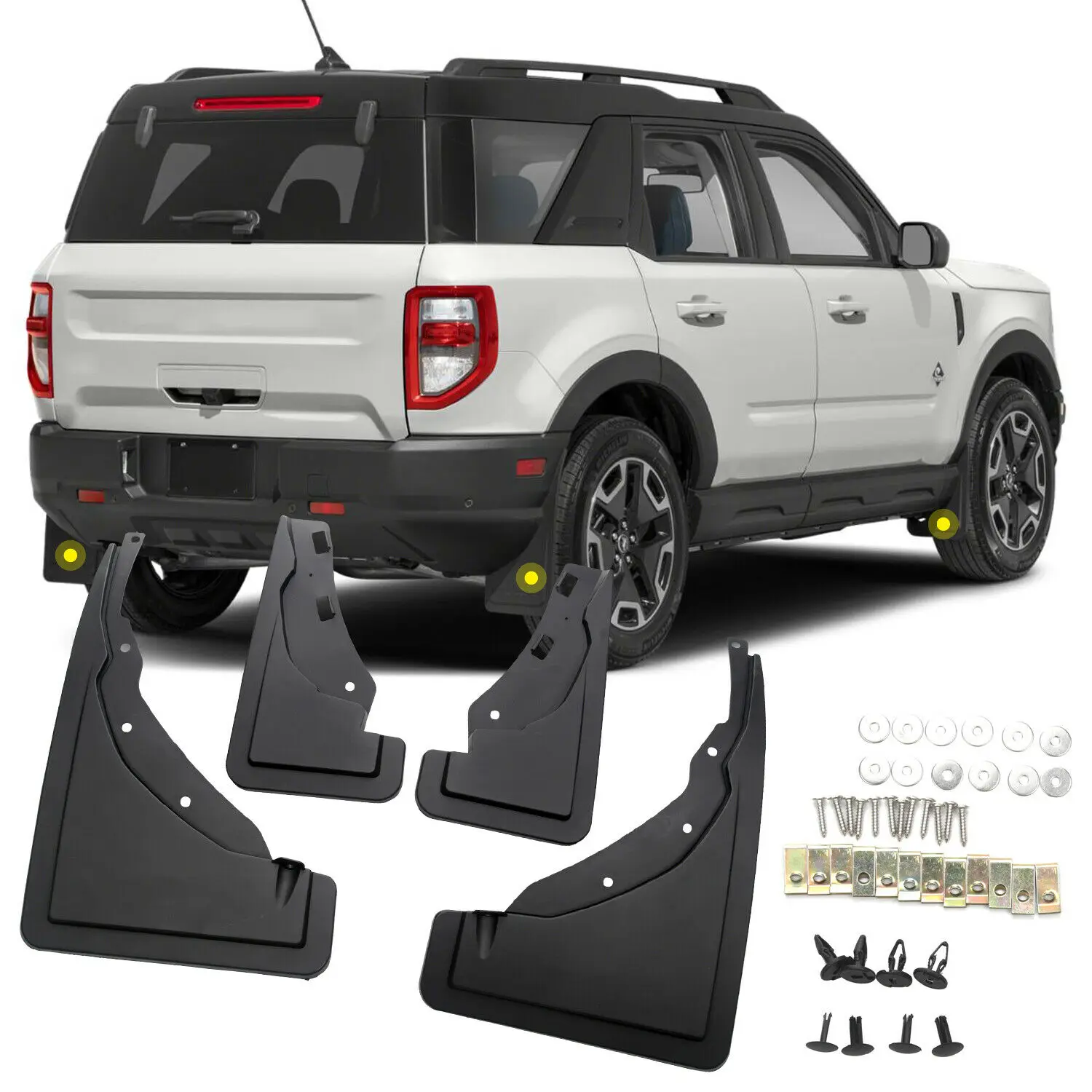 Exterior Splash Guards Mud Flaps Mud Guards 4pcs For Ford Bronco Sport 2021-2022
Exterior Splash Guards Mud Flaps Mud Guards 4pcs For Ford Bronco Sport 2021-2022