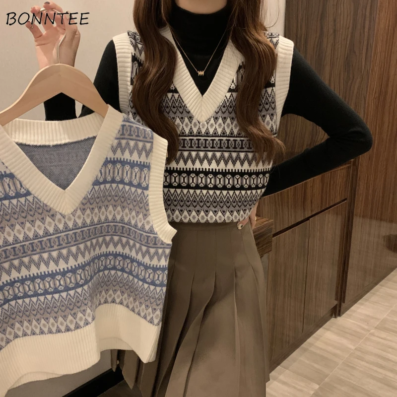 Sweater Vest Women All-match Korean Style Spring Casual Vintage Daily Fashion Tender Cozy Stretchy New Popular Temperament Femme 
Sweater Vest Women All-match Korean Style Spring Casual Vintage Daily Fashion Tender Cozy Stretchy New Popular Temperament Femme