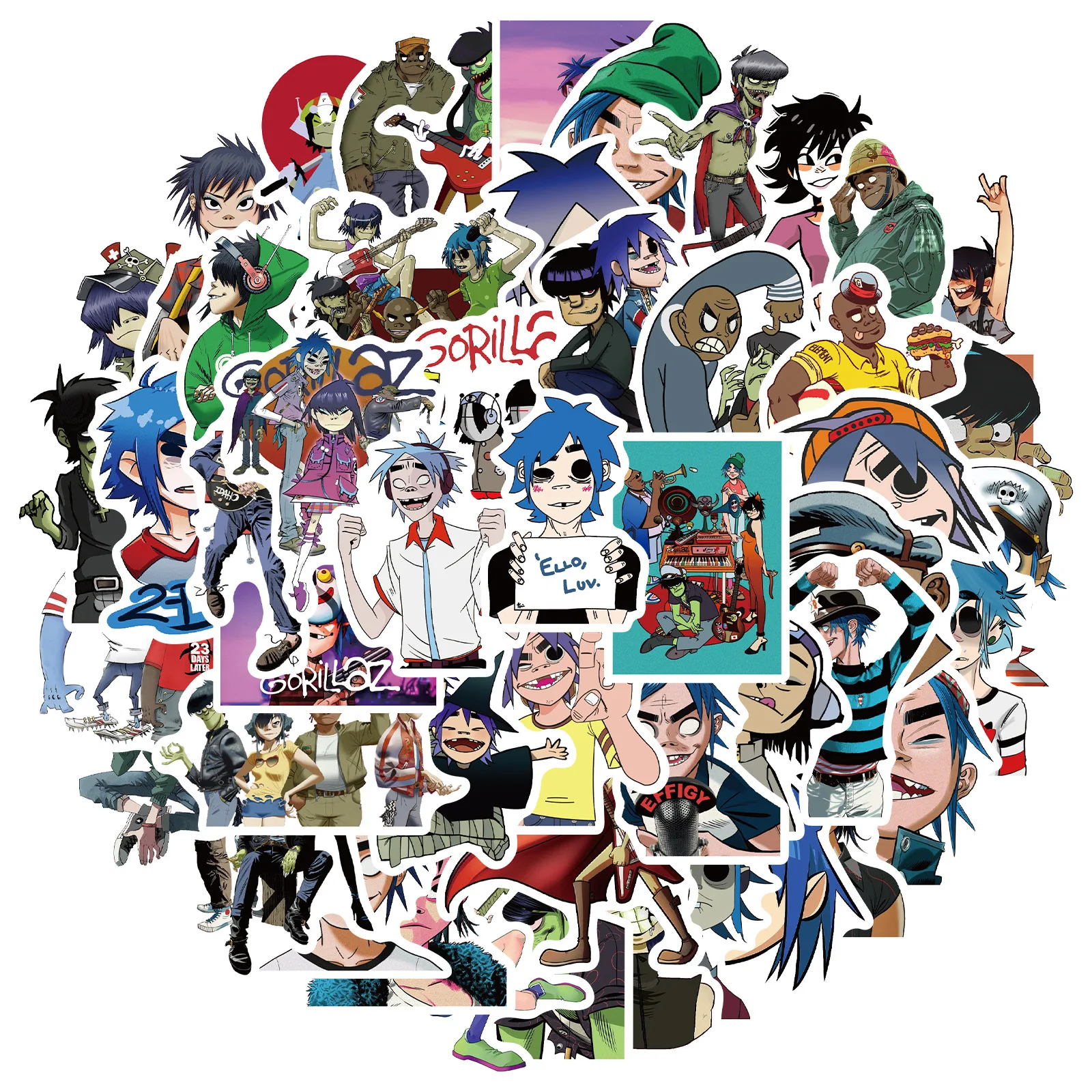 50pcs Gorillaz Music Band Cartoon Stickers Decal DIY Motorcycle Phone Laptop Luggage Guitar Vinyl Decal Home Decor Stickers
50pcs Gorillaz Music Band Cartoon Stickers Decal DIY Motorcycle Phone Laptop Luggage Guitar Vinyl Decal Home Decor Stickers