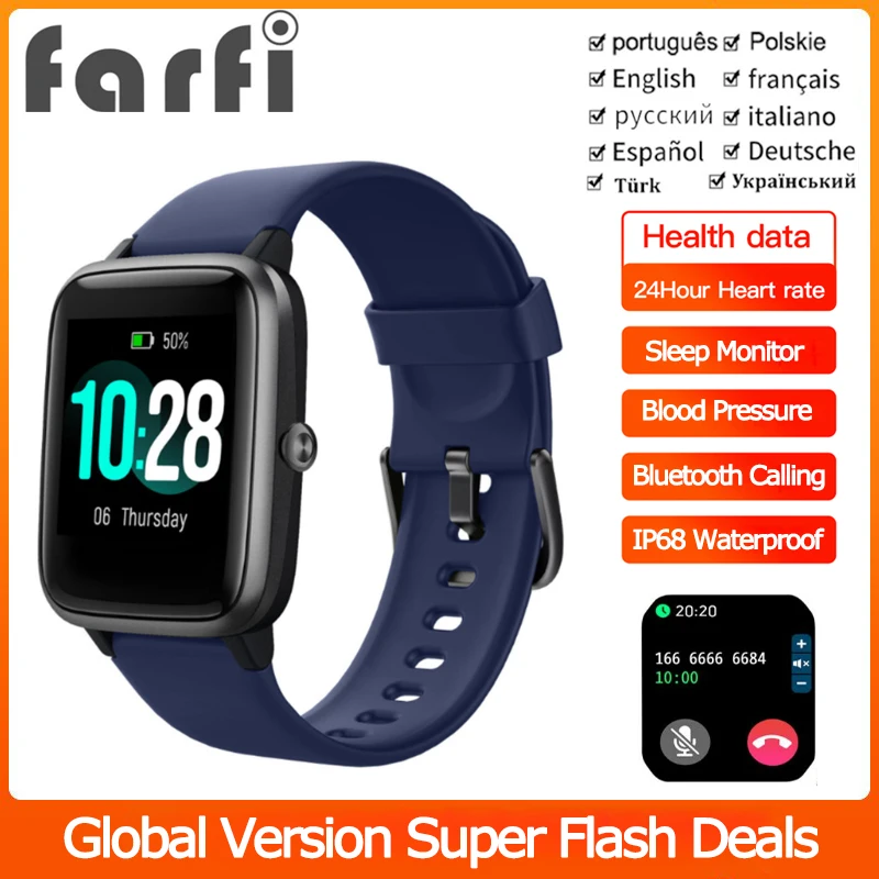 Farfi Bluetooth Call Smart Watch Heart Rate Blood Oxygen Monitor Full Touch Screan Screen GPS Sport Fitness Tracker Wristwatch
Farfi Bluetooth Call Smart Watch Heart Rate Blood Oxygen Monitor Full Touch Screan Screen GPS Sport Fitness Tracker Wristwatch