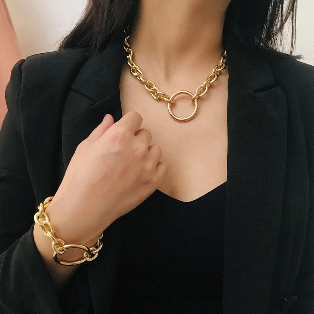 Women Statement Big Round Circle Pendant Choker Necklace Thick Aluminum Chain Collar Trendy Party Jewelry Wholesale
Women Statement Big Round Circle Pendant Choker Necklace Thick Aluminum Chain Collar Trendy Party Jewelry Wholesale