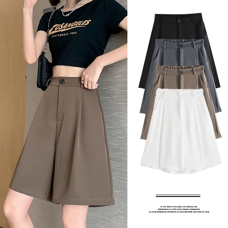 Summer Women's Shorts 2022 Casual Loose Wide Leg Knee-length Shorts Women Korean Fashion Pockets Office Short Pants
Summer Women's Shorts 2022 Casual Loose Wide Leg Knee-length Shorts Women Korean Fashion Pockets Office Short Pants