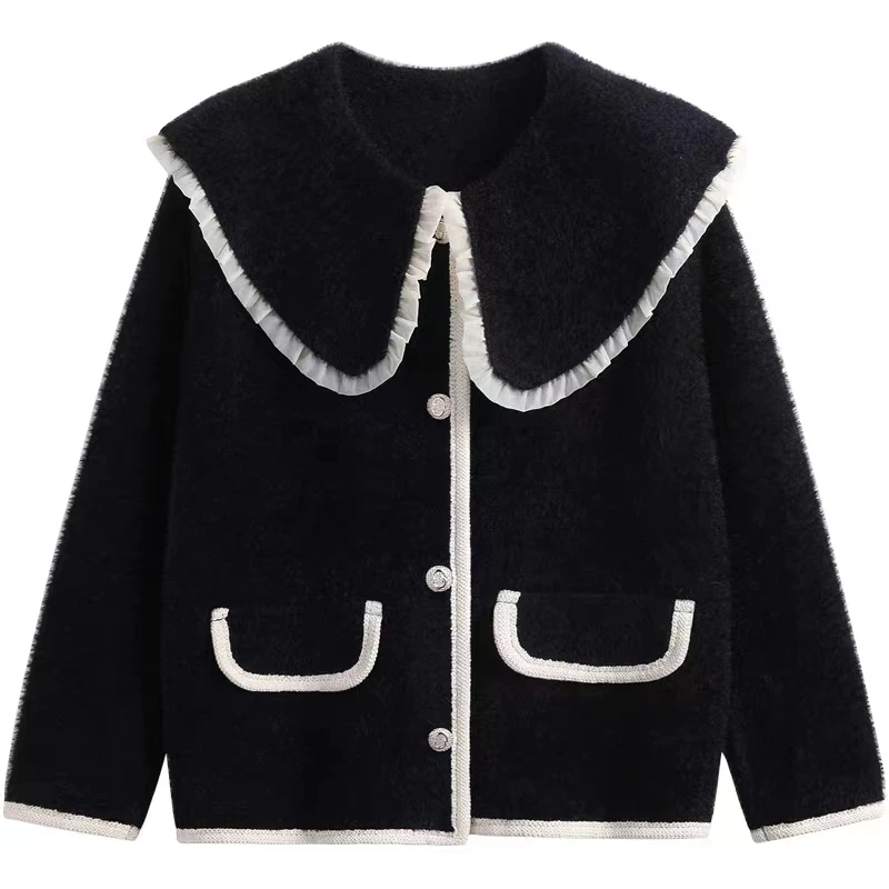 Xiaoxiang F Celebrity Sweater Polo Collar Imitation Mink Fleece Cardigan Women's Autumn And Winter High Grade Contrast Knitted
Xiaoxiang F Celebrity Sweater Polo Collar Imitation Mink Fleece Cardigan Women's Autumn And Winter High Grade Contrast Knitted