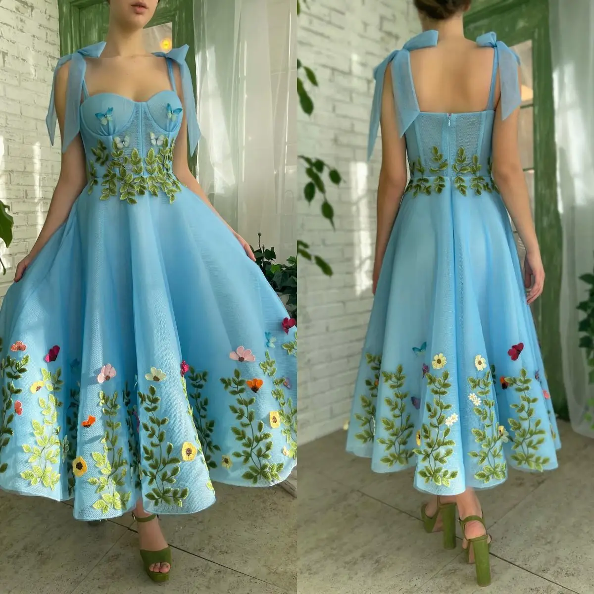 14916#IENA Gorgeous Blue Butterfly Tulle Prom Dress Floral Flowers Sweetheart Tea-length Evening Gowns Party Dress with Pockets
14916#IENA Gorgeous Blue Butterfly Tulle Prom Dress Floral Flowers Sweetheart Tea-length Evening Gowns Party Dress with Pockets