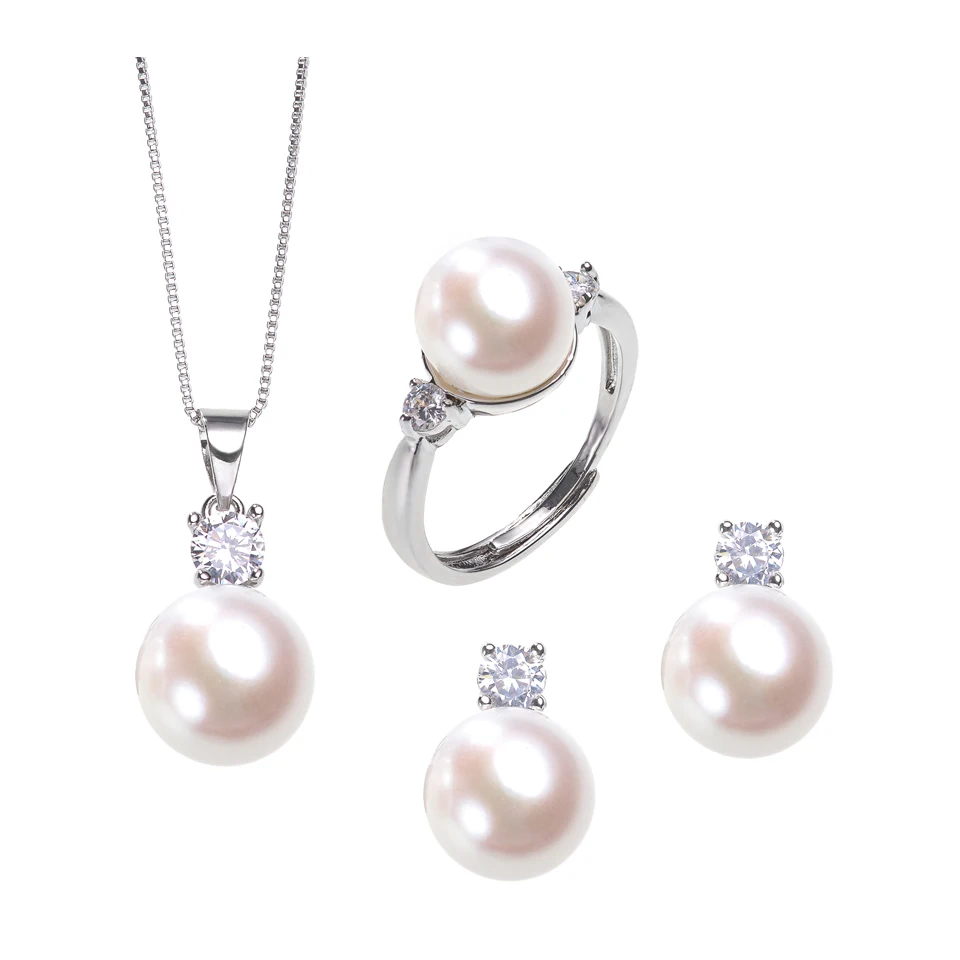 10MM Natural Freshwater Pearl Necklace Sets Jewelry for Women Pendant Ring Earrings Wedding/Party Sets Charm Gift Free Shippi
10MM Natural Freshwater Pearl Necklace Sets Jewelry for Women Pendant Ring Earrings Wedding/Party Sets Charm Gift Free Shippi