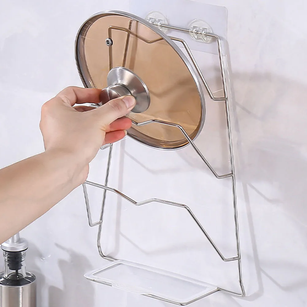 1pc Stainless Steel Panlid Holder Storage Rack Wall Mount Punch-free Pot Cover Organizer Holder Kitchen Accessories
1pc Stainless Steel Panlid Holder Storage Rack Wall Mount Punch-free Pot Cover Organizer Holder Kitchen Accessories