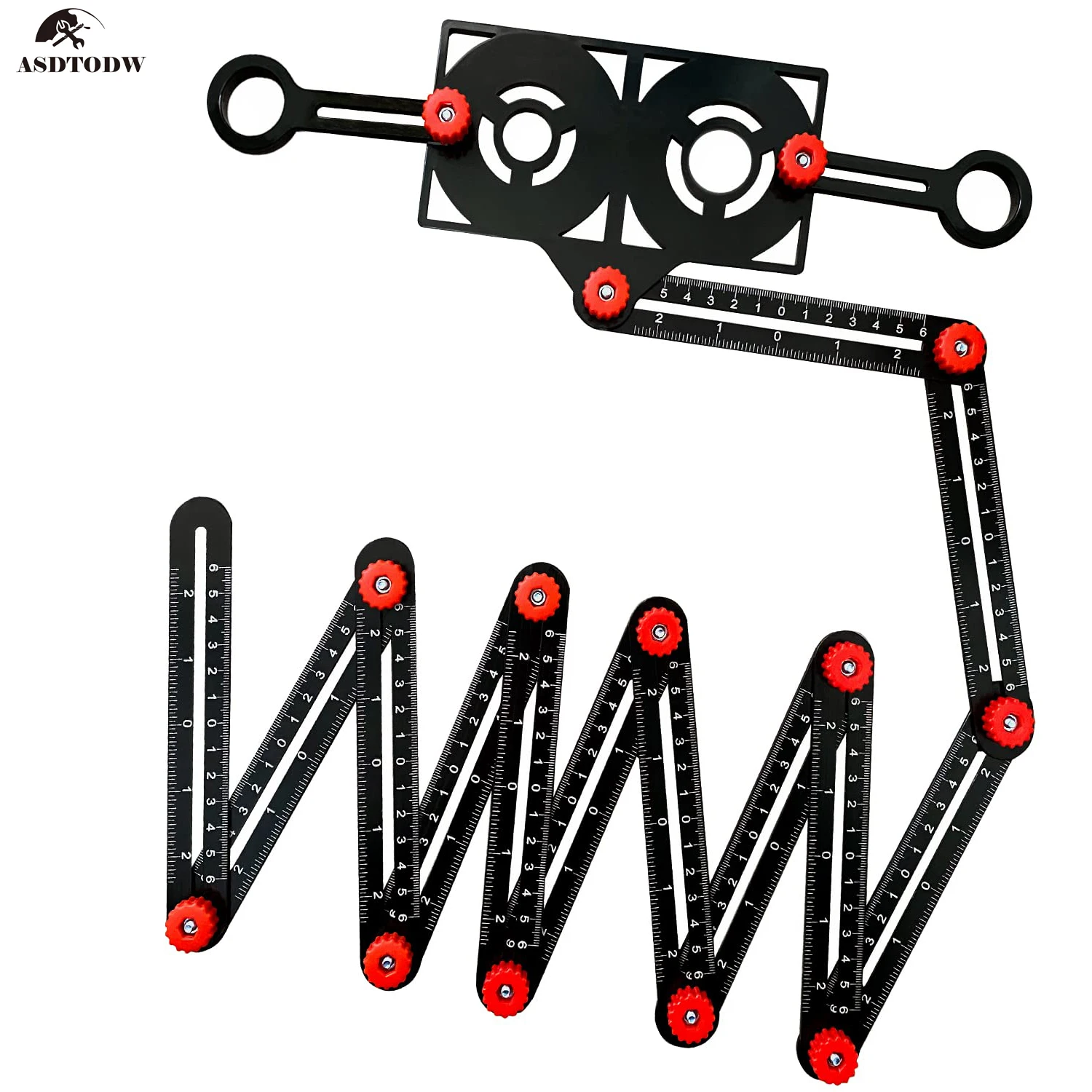 Складная угловая линейка из алюминиевого сплава, измерительная линейка, перфорированная фотолинейка, инструмент, локатор, направляющая сверла, отверстие для плитки 12/9/6
Складная угловая линейка из алюминиевого сплава, измерительная линейка, перфорированная фотолинейка, инструмент, локатор, направляющая сверла, отверстие для плитки 12/9/6