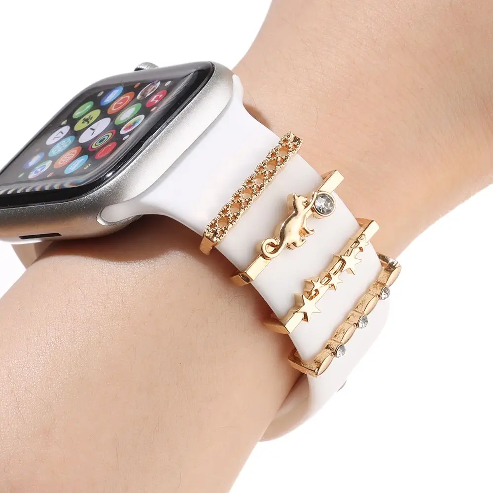 Watchband Decorative Charm Ring Sets for Apple Watch Diamond Butterfly Metal Charms Jewelry Stud for Iwatch Silicone Strap Charm
Watchband Decorative Charm Ring Sets for Apple Watch Diamond Butterfly Metal Charms Jewelry Stud for Iwatch Silicone Strap Charm