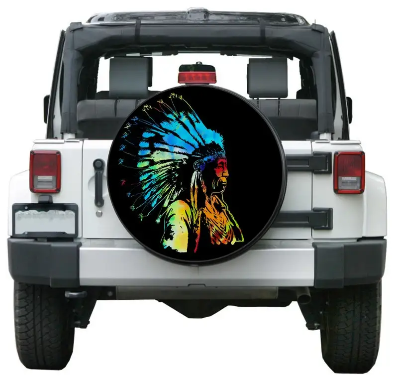 Tie Dye Indian Chief Spare Tire Cover ~ ALL Sizes available in menu~ Camera opening option in Menu ~ Heavy Duty Tire Protector
Tie Dye Indian Chief Spare Tire Cover ~ ALL Sizes available in menu~ Camera opening option in Menu ~ Heavy Duty Tire Protector