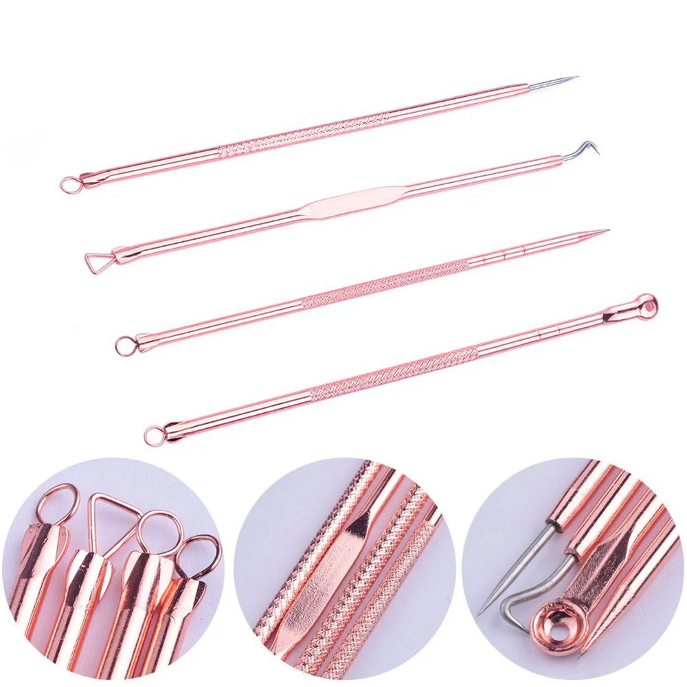 

4PCS/Set Acne Blackhead Removal Needles Stainless Pimple Spot Comedone Acne Extractor Cleanser Face Skin Cleaning Care Tools