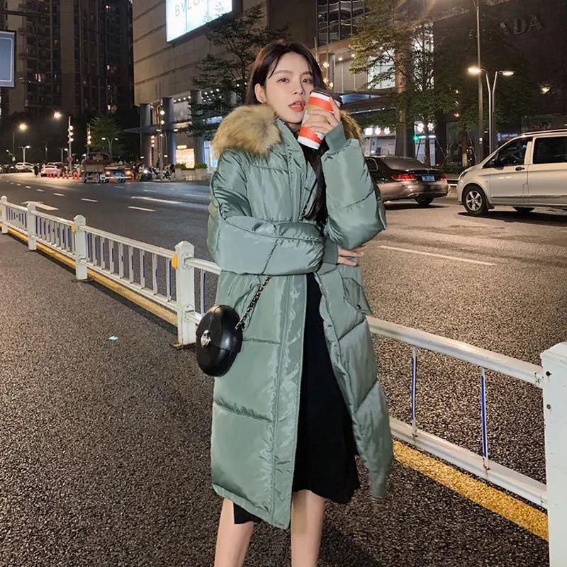 Mid-length Cotton Padded Coat Women Loose Parkas Warm Thicken Hooded Fur Collar Fluffy Overcoat Snow Wear Jacket Korean Outwear
Mid-length Cotton Padded Coat Women Loose Parkas Warm Thicken Hooded Fur Collar Fluffy Overcoat Snow Wear Jacket Korean Outwear