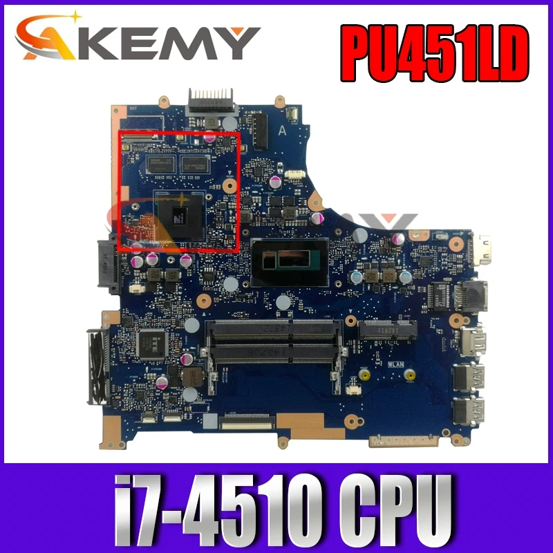 

PU451LD With i7-4510 CPU Mainboard REV 2.0 For ASUS PRO451L PU451L PU451LD Laptop Motherboard Tested Well Free Shipping