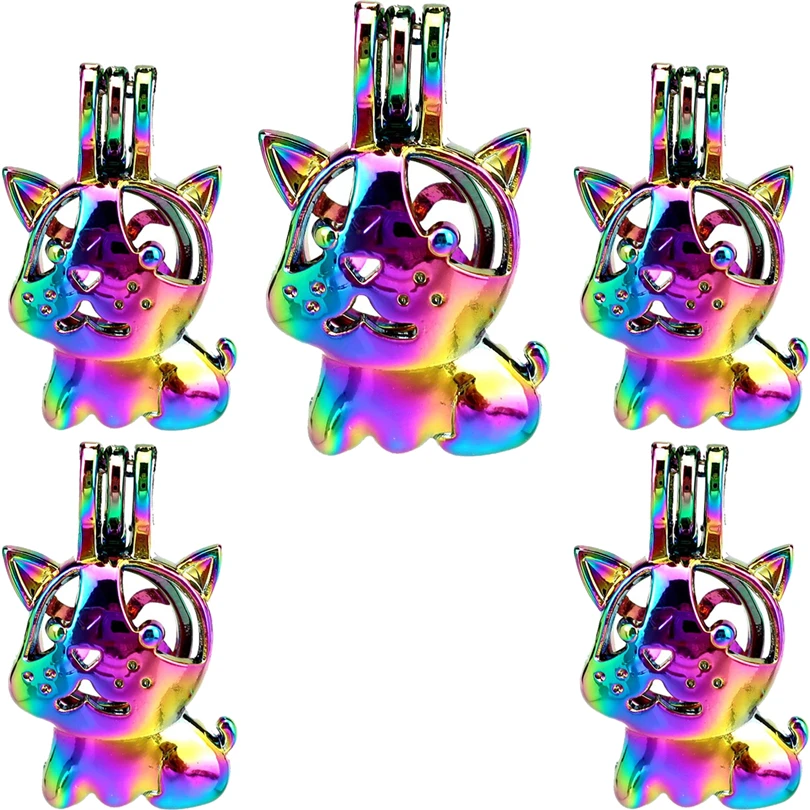 10PCS Rainbow Color Dog Charm Pearl Cage Locket Aromatherapy Diffuser Pendant For Gift Necklace Keychain DIY Jewelry Making
10PCS Rainbow Color Dog Charm Pearl Cage Locket Aromatherapy Diffuser Pendant For Gift Necklace Keychain DIY Jewelry Making