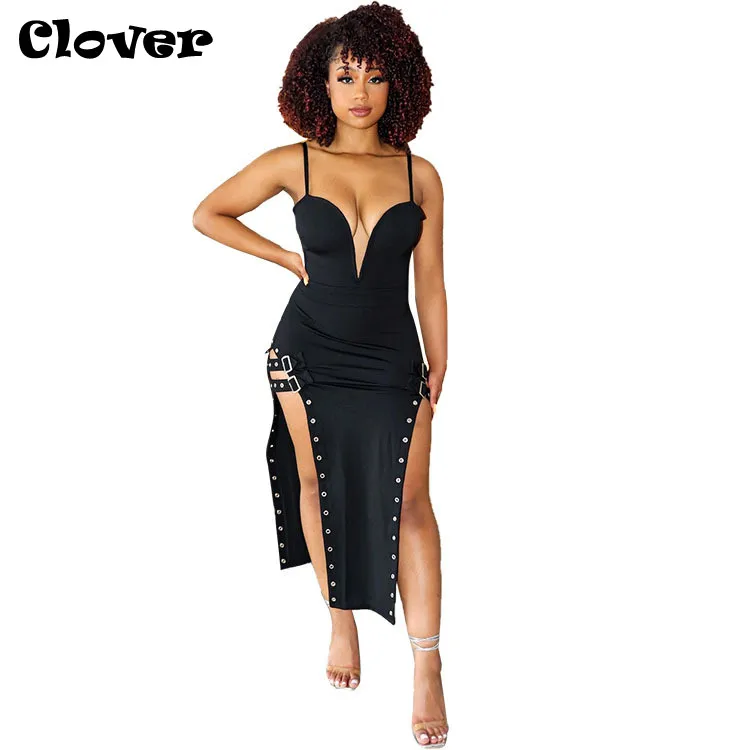 Черное длинное платье Chiclover без рукавов с лямкой на шее с глубоким V-образным вырезом Женская летняя одежда сексуальные Клубные платья с раз...
Черное длинное платье Chiclover без рукавов с лямкой на шее с глубоким V-образным вырезом Женская летняя одежда сексуальные Клубные платья с раз...
